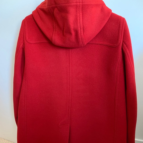 Burberry Brit Red Wool Toggle Coat - Picture 3 of 12